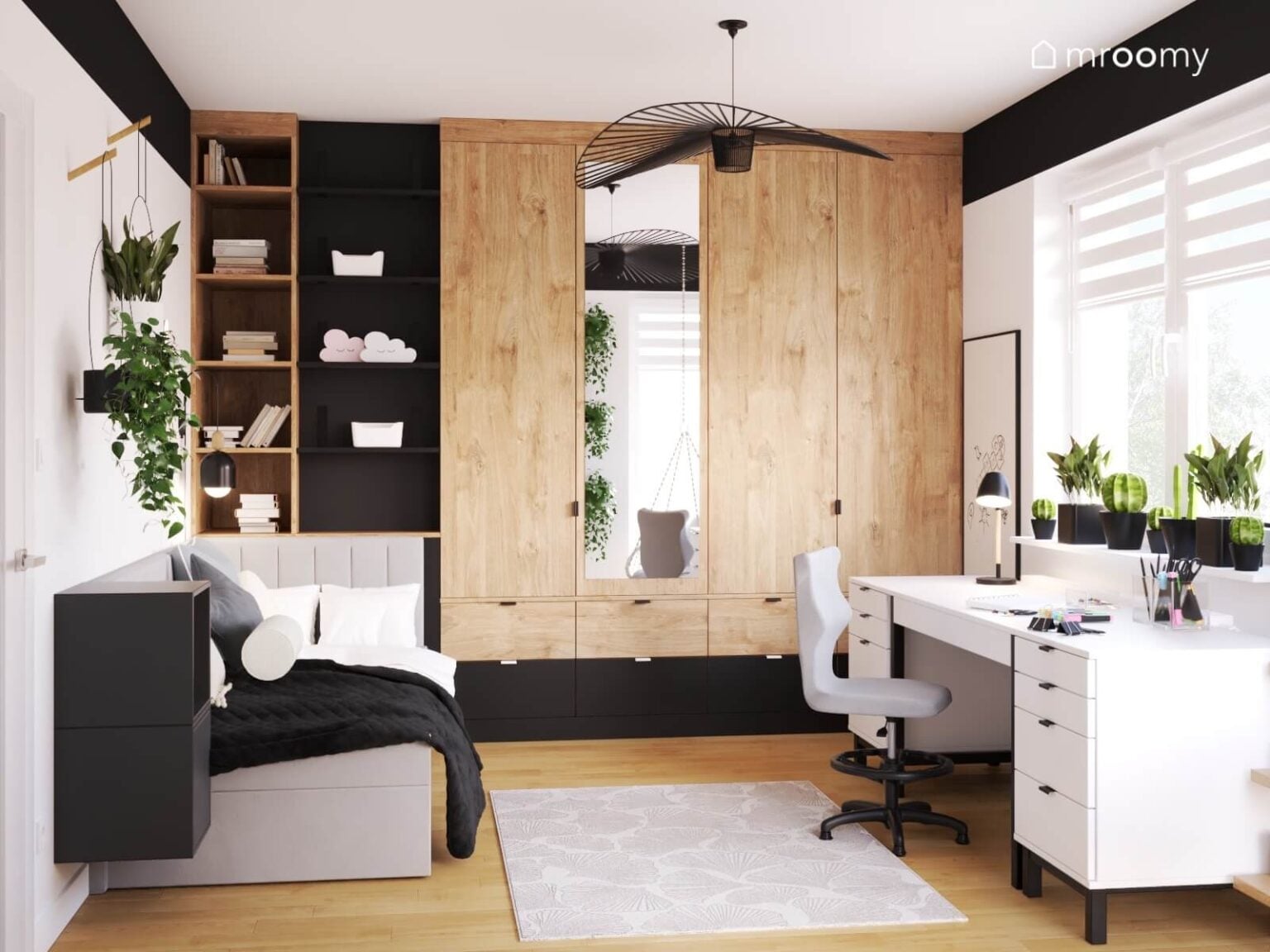 Projekt pokoju dziewczynki, zabudowa meblowa