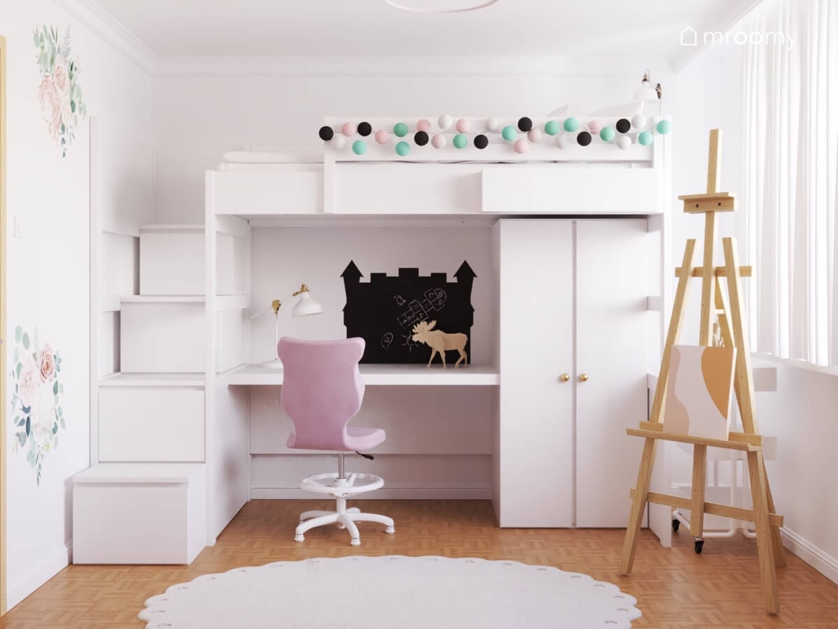 Projekt pokoju dziewczynki z antresolą