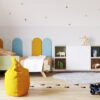 zestaw paneli tapicerowanych w jasnych kolorach do pokoju dziecka