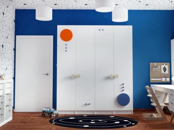 gałki meblowe montowane do szafy w pokoju dziecka