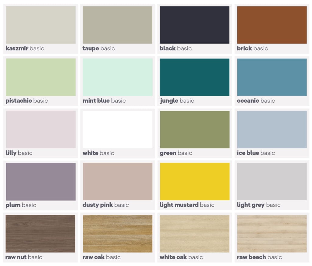 Kolory wykończenia Minko