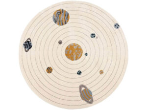 okrągły dywan z układem słonecznym Amazing Planets