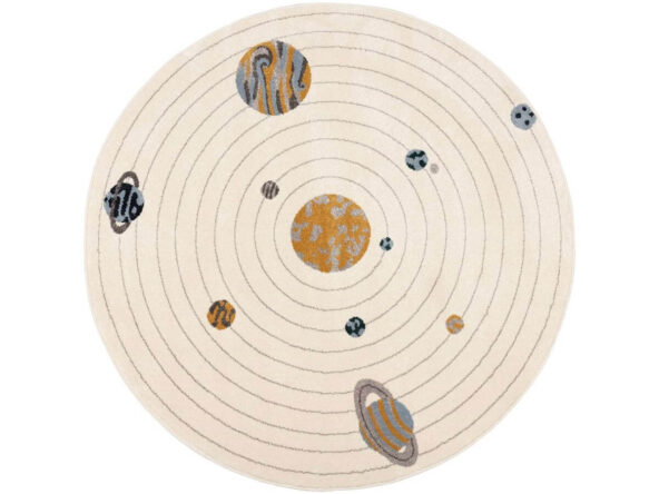 okrągły dywan z układem słonecznym Amazing Planets