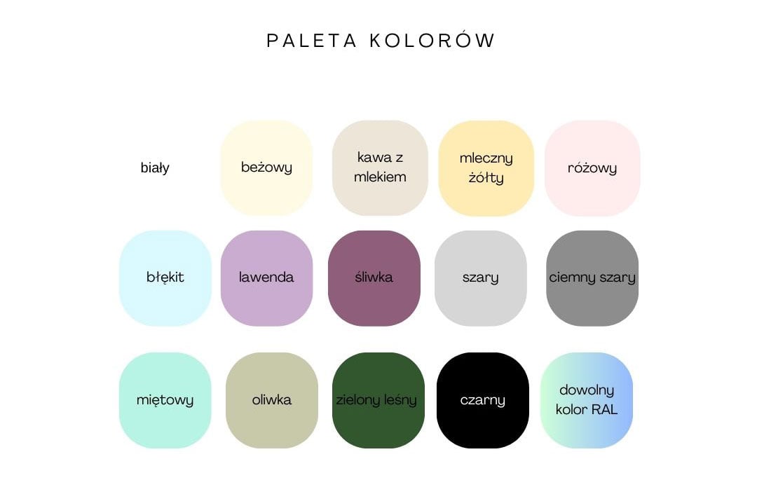 Paleta barw firmy Gagalu