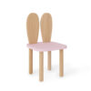 krzesełko królik z kolorowym siedziskiem i drewnianymi uszami