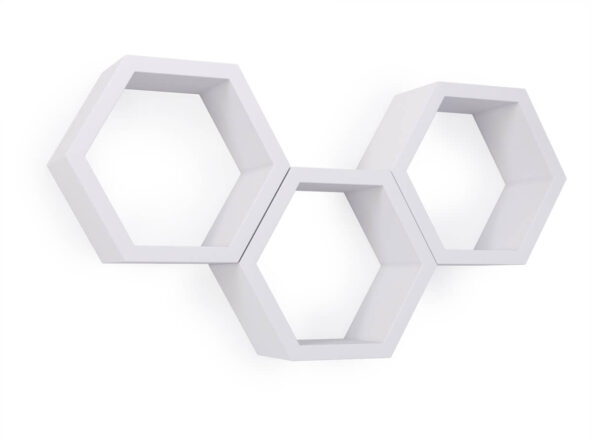 białe półki hexagon