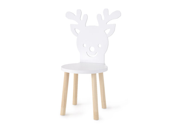 krzesełko dla dziecka z oparciem w kształcie renifera