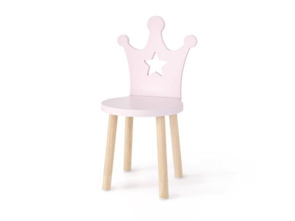 krzesełko dla dziecka z oparciem w kształcie korony