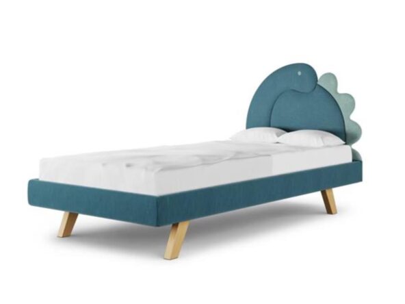 łóżko z zagłówkiem dinozaur