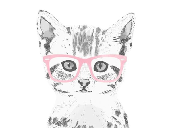 naklejka ścienna kot w okularach
