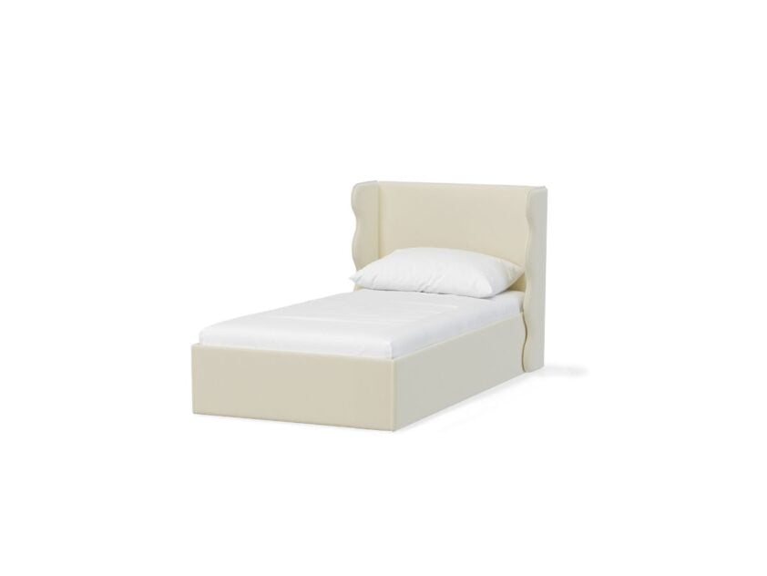 Tapicerowane łóżko z zagłówkiem do pokoju dziecka