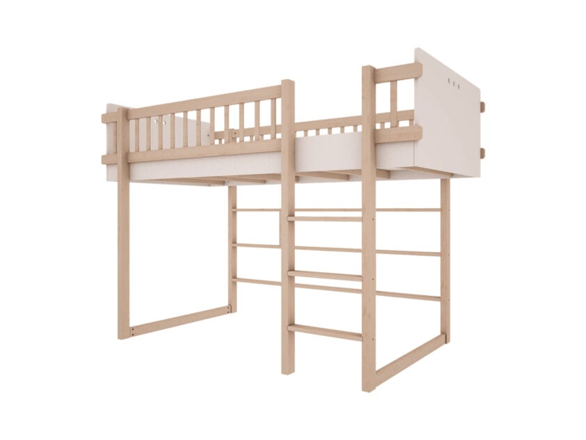 Łóżko antresola niskie. Kolor biały z kolekcji Basic. Idealne dla dzieci.