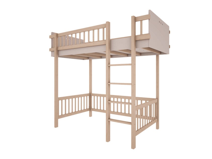 Kaszmirowe łóżko typu antresola. Idealne dla dzieci.