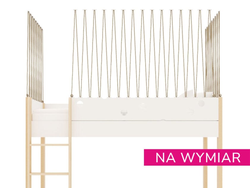 Siatka pleciona na wymiar do łóżka piętrowego dla dzieci. Typ zygzak